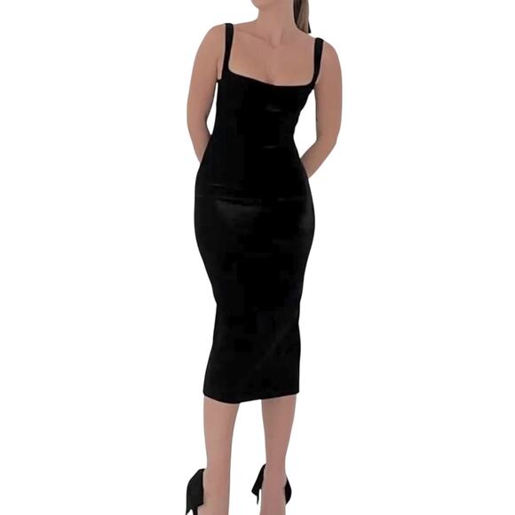 NWT $184 REVOLVE RUMORED Runway velvet sheath tank bodycon slip dress S black - Picture 13 of 13